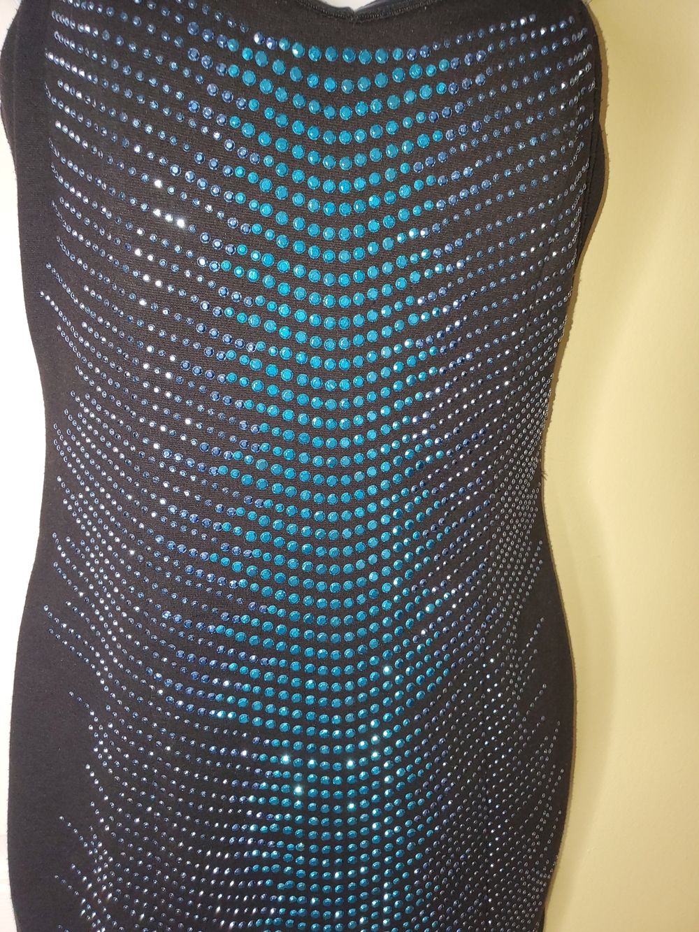 Nikibiki Black Bodycon Mini with Teal Stud Accents - Picture 3 of 6